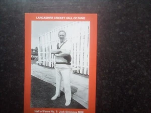 Jack Simmons MBE Lancashire Cricket Hall of Fame große Karte 6" x 4" - Bild 1 von 1