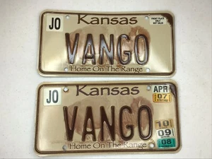 2010 Kansas Personalized Vanity Plate Pair Tag# Van Go. Van Gogh Volkswagen - Picture 1 of 2