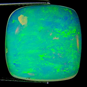 7,76 ct natürlicher äthiopischer Opal IGI zertifiziert weißer Kissen Cabochon Schliff - Bild 1 von 2