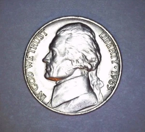 1963 Jefferson Nickel BU - DDR - Picture 1 of 7