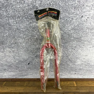 Vintage Akisu BMX Fork NOS 20 in Red Old School BMX 80s OG 1" 20" Butted - Picture 1 of 12