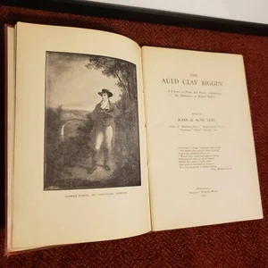 1923 POET ROBERT BURNS "THE AULD CLAY BIGGINS" BOOK - Picture 1 of 9