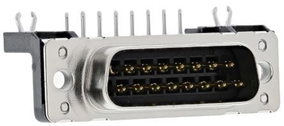 1 x Harting 15 Way Right Angle Through Hole PCB D-sub Connector Plug, 2.74mm Pit - Image 1 of 1