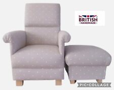 Adult Chair Armchair Clarke Etoile Stars Fabric Nursery Grey Taupe Linen Bedroom