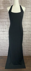 Vintage Y2K Late 90s Lori Ann Montreal SZ 4 Black Halter Party Evening Dress 052 - Picture 1 of 12