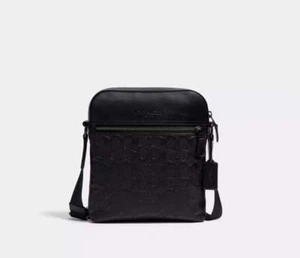 Bolso de vuelo Coach Houston en cuero exclusivo negro, unisex - Imagen 1 de 5