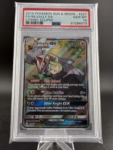 2019 Pokemon Cosmic Eclipse SILVALLY GX Full Art Ultra Rare ENG #227/236 PSA 10 - Picture 1 of 6