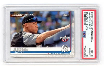Aaron Judge 2019 Topps Opening Day DUGOUT PEEKS SSP PSA 8 - Image 1 of 3