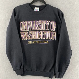 Sudadera De Colección Universidad De Washington Seattle M Negra UDub Huskies NCAA Deportes - Imagen 1 de 12