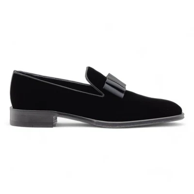 Dsquared2 Adorno Lazo Terciopelo Esmoquin Mocasines Negro Eu 41 US 8 - Nuevo - Imagen 1 de 4
