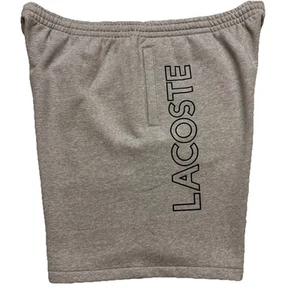 NWT Lacoste Men's Fleece Shorts Sz 4XL (9) Gray White Black - Picture 1 of 10