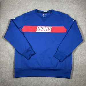 Nike New York Giants Sweatshirt Mens L Crewneck Blue Logo NFL Equipment Training - Picture 1 of 9