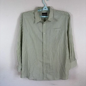 State Ments Mens Button Up Shirt Sz 18-18.5 Striped Long Sleeve Tiny Stain Good - Picture 1 of 8