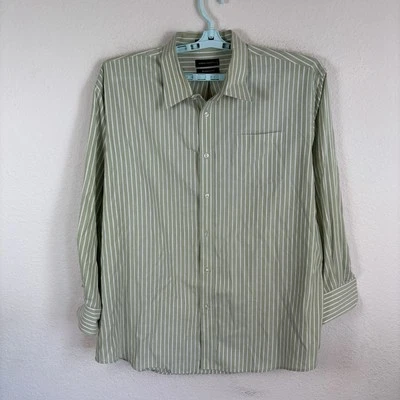 State Ments Mens Button Up Shirt Sz 18-18.5 Striped Long Sleeve Tiny Stain Good - Image 1 of 4