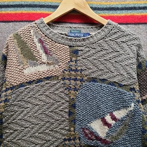 Naval Sailing Sailor Sweater Men's Large Nautica Handknit Chunky Jumper - Picture 1 of 9