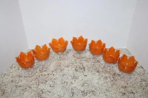 Westmoreland Glass ORANGE PEEL Pedestal Sherbet Ice Cream Dishes **ISSUES** - Picture 1 of 16