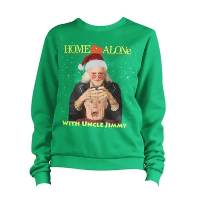 Funny Home Alone Jumper Sweater Adult Christmas Humour Uncle Jimmy Office Party - Image 1 of 4