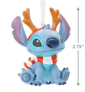 New in Box Disney Stitch Reindeer Christmas Ornament Hallmark 2024 - Picture 1 of 3