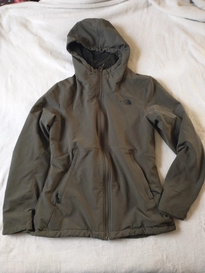 Chaqueta WindWall The North Face para mujer XL verde con capucha abrigo softshell forrado de vellón Foto 1 de 4