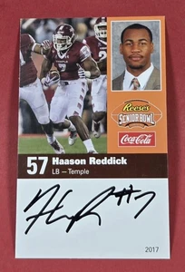 Haason Reddick 2017 Senior Bowl Temple Owls Signed Rookie Tampa Bay Buccaneers - Picture 1 of 2