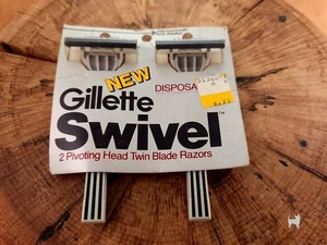 Gillette drehbarer schwenkbarer Kopf Doppelklinge Neu aus altem Lagerbestand Vintage Einwegrasierer 2er Pack - Bild 1 von 3