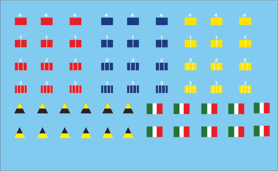 Black Lion Wargames Decals 1/72 Italian Tactical Markings - Image 1 of 1
