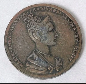 Antique 1836 Prague - Coronation Medal of Ferdinand 1 and Maria Anna Augusta... - Picture 1 of 3