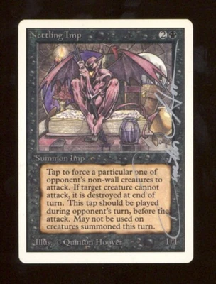 Magic MTG Unlimited Nettling Imp NEAR MINT NM Signed by Quinton Hoover Auto - Image 1 of 2