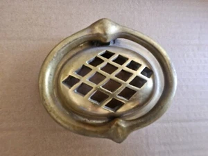 Heavy Antique Brass Oval Door Knocker with Peekout Latch - 3 - Picture 1 of 8