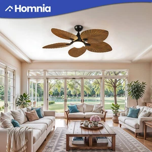 52" Tropical Ceiling Fan w/ Adjustable Light Remote Control Reversible 6 Speeds - Picture 1 of 13