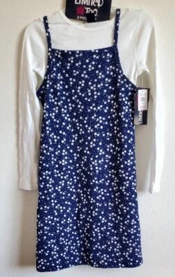 Ограниченный слишком девочек сарафан и длинным рукавом Топ 2 ПК комплект многоцветный размер 10 новый с Ярлыками - Изображение 1 из 4