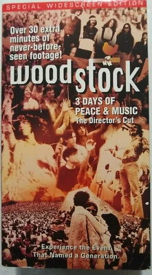 VHS Woodstock 3 Days of Peace & Music The Director's Cut Crosby Stills Nash  - Image 1 of 4