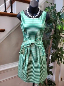 New Directions Women's Striped Cotton Round Neck Sleeveless Knee Length Dress 6 - Picture 1 of 10