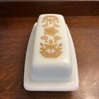 Nice Butterfly Gold Pyrex Butter Dish Vintage, Beautiful Pattern