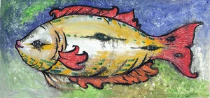 CUBAN ART #022 ** YONEL ** SEA VIEW 29X14" SIGNED ON CANVAS - Picture 1 of 3