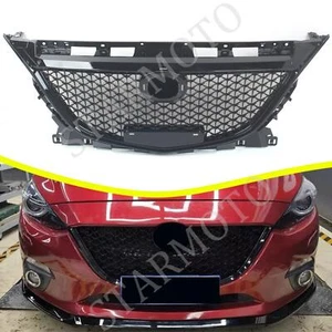Front Grille Grill Honeycomb Grill For Mazda 3 Axela 2014-2016 Sedan Gloss Black - Picture 1 of 10