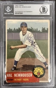 Hal Newhouser Signed 1953 Topps #228 Baseball Card Detroit Tigers Autograph BAS - Picture 1 of 2