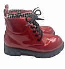 Dadawen Toddler Girls Boys Red Combat Boots Waterproof Ankle Boots with Zipper