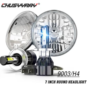 For Toyota FJ Cruiser 2007-2014 7'' Inch Round LED Headlights Hi/Lo Beam H4 Bulb - Picture 1 of 21