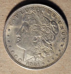 1921 Morgan Silver Dollar in Choice AU+ Condition - Picture 1 of 2