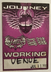 Journey, Heart, Cheap Trick. Working, Photo or Backstage Type Concert Pass WPA-2 - Picture 1 of 2