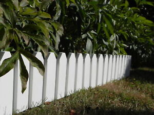 Zaun 4 tlg. weiß Holzoptik 2,36 m Rasenkante Beeteinfassung Zierzaun Garten