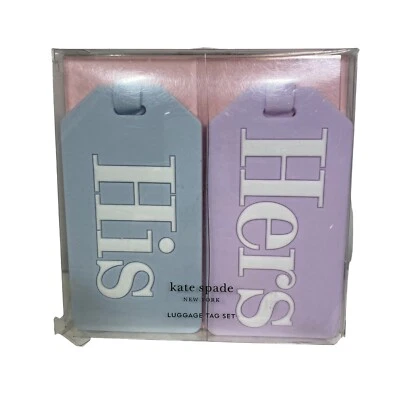 Kate Spade Luggage Tag Set Purple Blue His Hers - Image 1 of 3