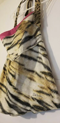 Top Just Cavalli Estampado Animal con Halter Adición Seda Rosa Talla EU 48 Foto 1 de 4