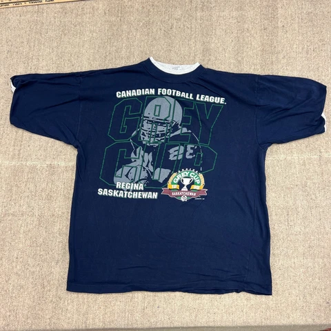 Vintage Grey Cup Shirt Medium Blue 1994 CFL Saskatchewan Football Cover