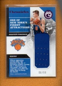 KRISTAPS PORZINGIS 2017-18 PANINI CHRONICLES BK SWATCHES JERSEY PINK 06/99 1/1 - Picture 1 of 2