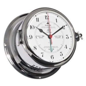 Schatz Ship Clock With Tidenanzeige Chrome Royal Frontbedienung Wxh 180mmx93mm - Picture 1 of 2
