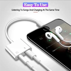 Dual Audio Headphone splitter cable Adapter for iPhone 11 XR 8/8 Plus 7 Max - Picture 1 of 5