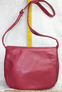 Giani Bernini Red Leather Shoulder Saddle Bag - Picture 1 of 12