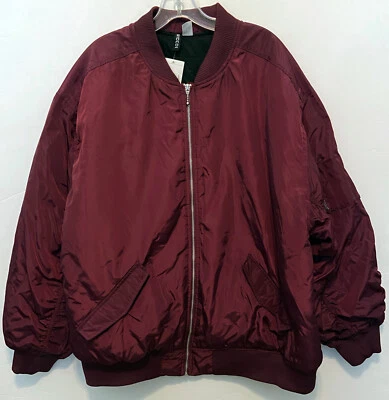 NUEVA Chaqueta Bomber Dividida HM Brillante Ciruela Púrpura Aislada Cremallera Completa Para Mujer XL Foto 1 de 4